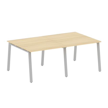 Стол для переговоров (2 столешницы) на А-образном м/к Metal System Style БА.ПРГ-2.1 2000x1235x750 (Акация/Серый металл)