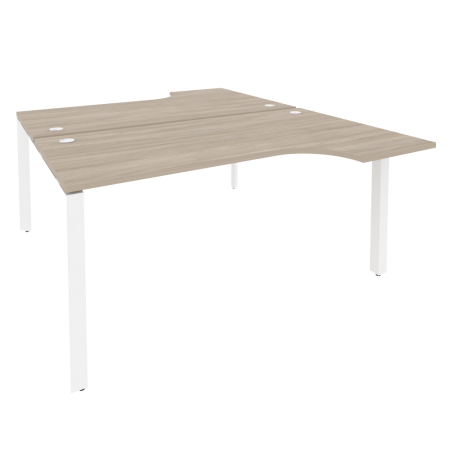 Рабочая станция на П-образном м/к Onix O.MP-D.SA-1 1580x1995x750 (Дуб Аттик/Белый Металл)