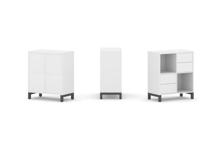 Набор стеллажа 1 сторонний, 2 яруса SN.NS-221 (754х400х881) (Белый/Металл Антрацит)