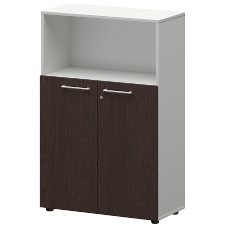 Шкаф средний с нишей Кортез СМШ38.28F(Б) 792x362x1190 (Дуб венге/Белый)
