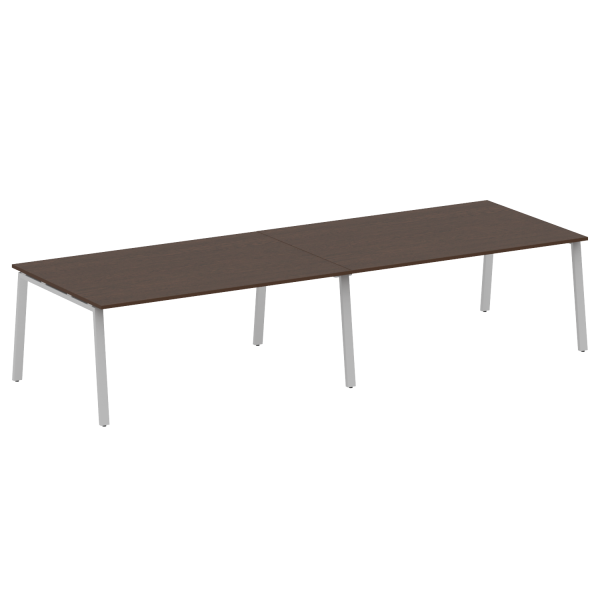 Стол для переговоров (2 столешницы) на А-образном м/к Metal System Style БА.ПРГ-2.5 3600x1235x750 (Венге Цаво/Серый металл)