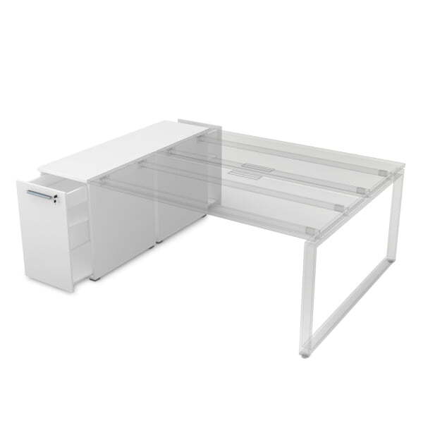 9ТП.002.2 Тумба с выкатной секцией (1435x450x750) (Белый премиум)