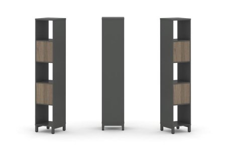 Набор стеллажа 1 сторонний, 5 ярусов SN.NS-511 (387х400х1982) (Антрацит/Вяз Благородный/Металл Антрацит)