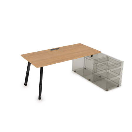 10СТО.089 Стол с тумбой опорной (1400x800x750) (RomanoЧерный глянец)