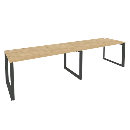 Рабочая станция на О-образном м/к Onix O.MO-RS-2.4.8 3160x800x750 (Тиквуд Светлый/Черный металл)