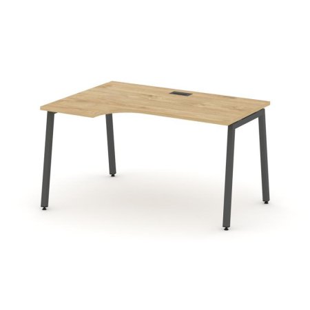 Стол рабочий эргономичный SN-4A.SPA-021(L) (1380х800/980х750) (Тиквуд Светлый/Металл Антрацит)