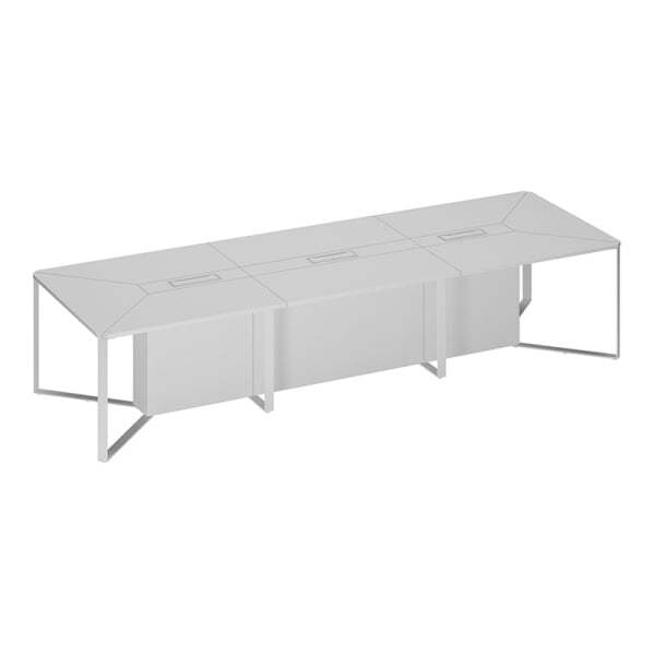 Стол для переговоров составной 3-секционный  Speech СП 105 БП БП БП ХР 3600x1200x756 (Белый премиумСерый)