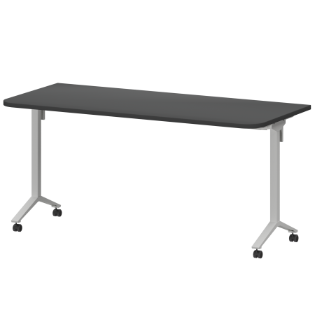 Стол мобильный складной радиусный Моби МБ25-160.70Р 1600x700x750 (Графит/Белый)