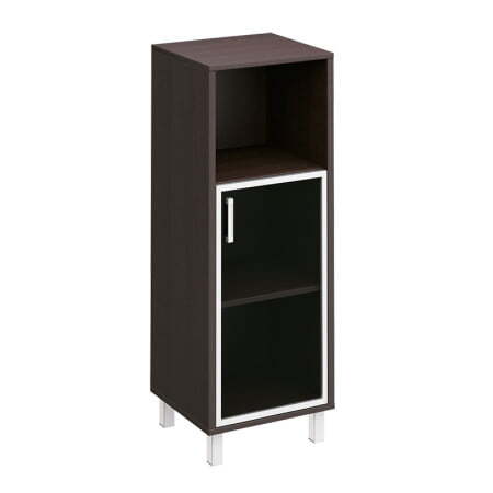 Шкаф для документов правый, дверь в алюминиевой раме + ниша Борн B 421-816 480x450x1310 (Венге)