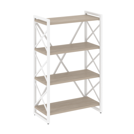 Стеллаж на регулируемых опорах-4 полки VR.L-MST.O-4.8 800x400x1280 (Дуб Аттик/Белый металл)