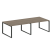 Переговорный стол 2 столешницы Metal System Style БО.ПРГ-2.3 2800x1235x750 (Дуб Наварра/Серый металл)