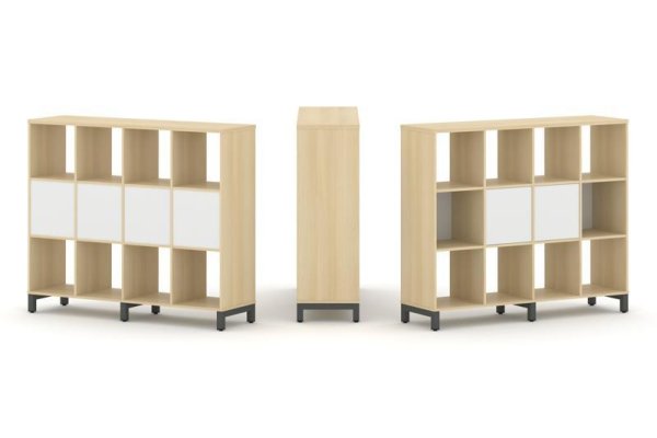 Набор стеллажа 1 сторонний, 3 яруса SN.NS-341 (1488х400х1248) (Акация Лорка/Белый/Металл Антрацит)