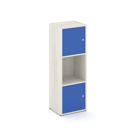 Стеллаж Locker Plus LK.K-001 408x350x1203 (Дуб Наварра | Синий)