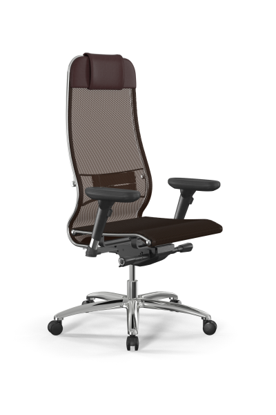 Кресло для руководителя Метта Samurai L1-1D - TS /Uc00/Nc00/D13P(M26.B31.G20.W03) (Темно-коричневый)
