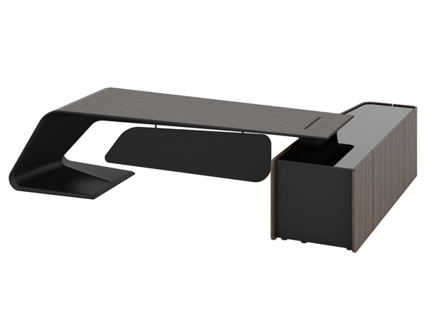 Стол письменный левый BUGATTI 266х220 (2660x2200x760) (Эбеновое дерево M-EB-02C)