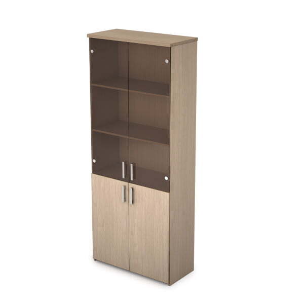 2Ш.005.3 Шкаф для документов высокий со стеклом 790x370x1960 (Дуб)