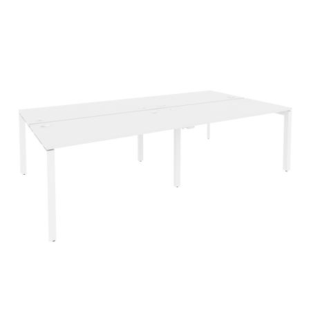 Рабочая станция на П-образном м/к Onix O.MP-D.RS-4.3.7 2760x1475x750 (Белый Бриллиант/Белый Металл)