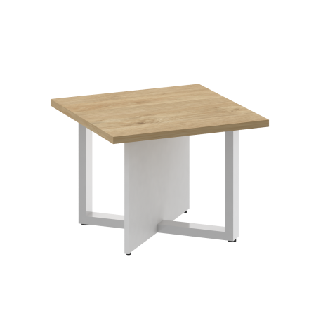 Стол журнальный, квадратный Shift SK.SG-KV-60 (600x600x450) (Тиквуд Светлый-Белый Бриллиант | Хром)