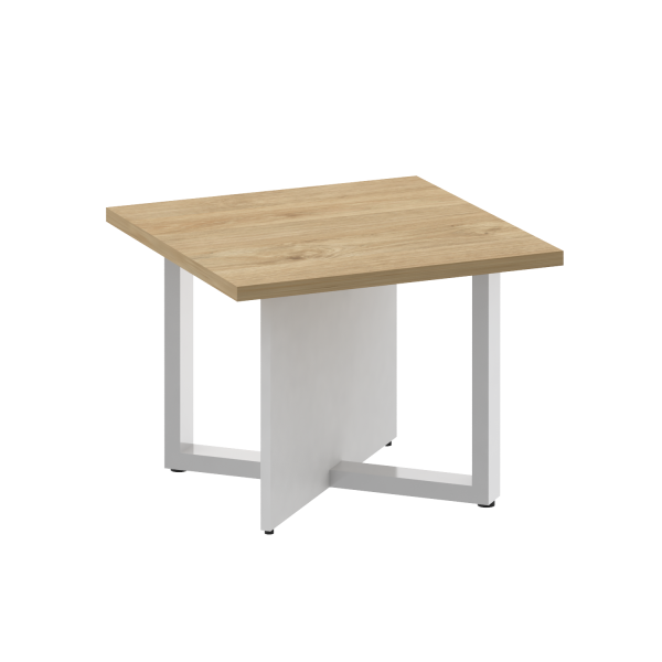 Стол журнальный, квадратный Shift SK.SG-KV-60 (600x600x450) (Тиквуд Светлый-Белый Бриллиант | Хром)