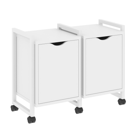 Тумба на колесных опорах наборная VR.L-TN-2.K 970x460x767 (Белый Бриллиант/Белый металл)