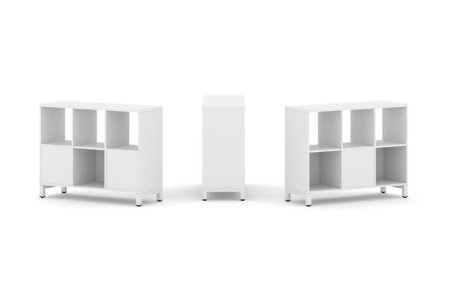 Набор стеллажа 2-х сторонний, 2 яруса SN.NSD-231 (1121х400х881) (Белый/Металл Белый)