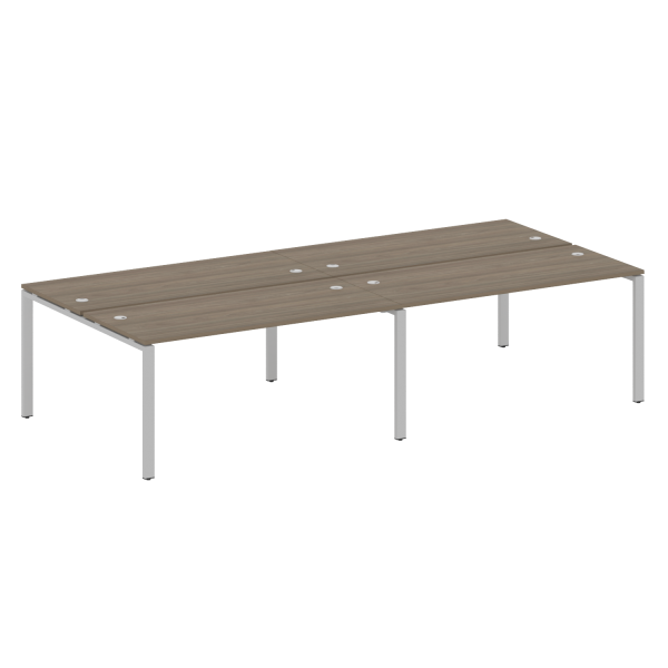 Рабочая станция на 4 раб. места Metal System Style БП.СМ-4.4 3200x1475x750 (Вяз/Серый металл)