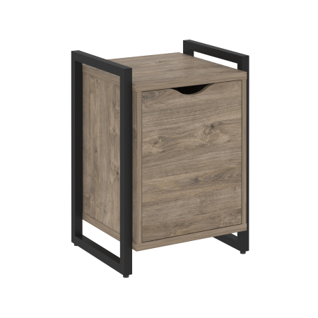 Тумба на регулируемых опорах с распашным фасадом VR.L-T2.O 500x460x719 (Тиквуд Темный/Черный металл)