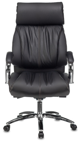 Кресло руководителя T-9904NSL черный кожа крестов. металл хром (Черный)