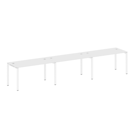 Рабочая станция на 3 раб. места Metal System Style БП.СМ-3.3 4200x720x750 (Белый/Белый металл)