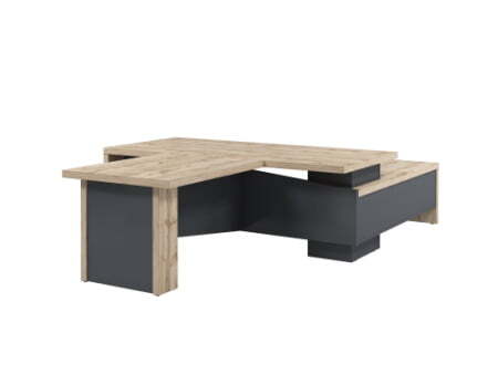 Стол руководителя Torston Т-822Л.0000 2200x3150x750 (Дуб Вотан/Антрацит)