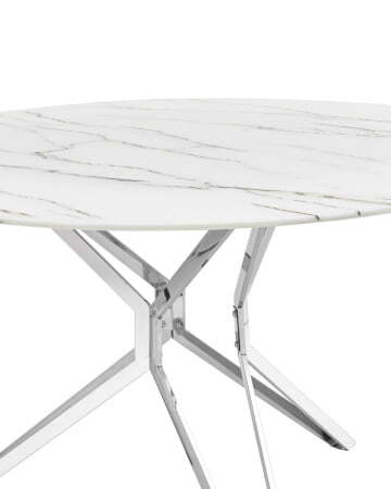 Стол обеденный Балтимор D120 белый стеклянный УЦЕНКА (Стол обеденный Балтимор белый)