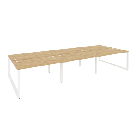 Рабочая станция на О-образном м/к Onix O.MO-D.RS-6.3.8 4140x1635x750 (Тиквуд Светлый/Белый Металл)