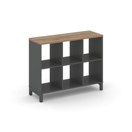 Каркас стеллажа 2 яруса SN.KS-230 (1121х400х881) (Антрацит/Дуб Табак/Металл Антрацит)