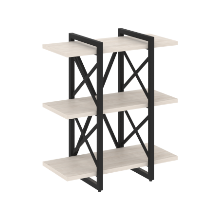Стеллаж на регулируемых опорах-3 полки VR.L-MST.O-3.4V 800x400x910 (Денвер Светлый/Черный металл)