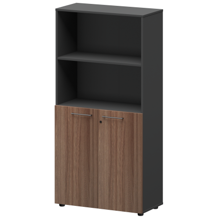 Шкаф высокий полузакрытый Кортез СМШ48.28F 792x380x1595 (Темный шимо/Графит)