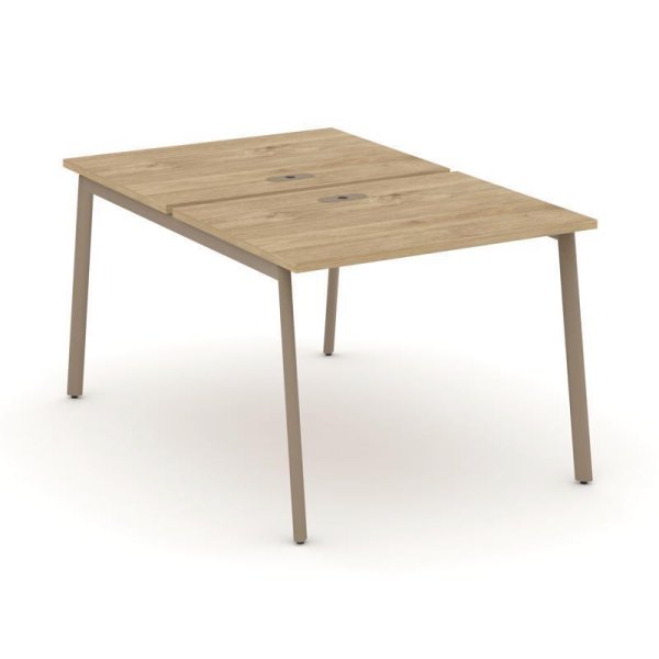 Рабочая станция 2 места ES.D.RS-2.1-LP (980х1500х750) (Тиквуд Светлый/Металл Латте)