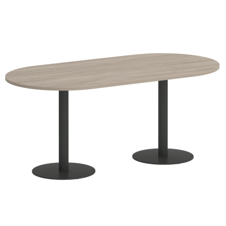 Стол овальный VR.SP-5-180.1 1800x900x750 (Дуб Аттик/Антрацит Металл)