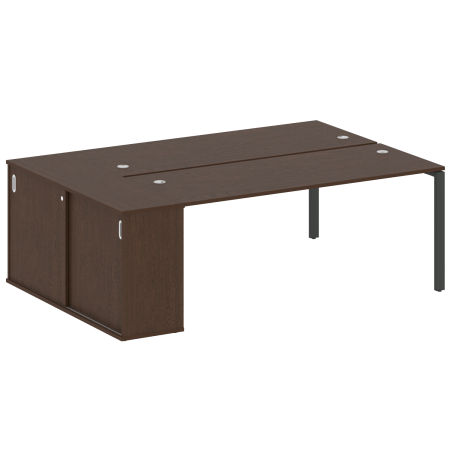 Рабочая станция с опорным шкафом-купе Metal System Style БП.РС-СШК-1.5 2210x1475x750 (Венге Цаво/Антрацит металл)