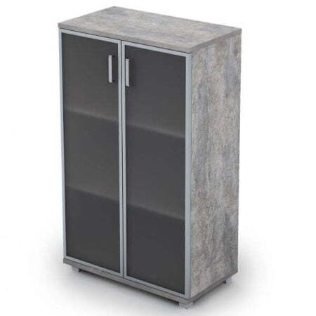 6Ш.017.4 Шкаф для документов средний со стеклом (800x450x1348) (Basalt)