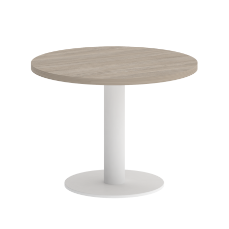 Стол журнальный круглый VR.SP-5-60.1G 600x600x450 (Дуб Аттик/Белый Металл)