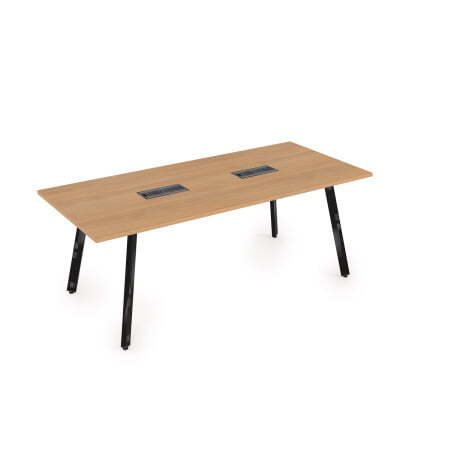 10СП.095 Стол переговорный (1800x900x750) (RomanoЧерный глянец)