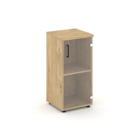 Шкаф низкий узкий SN.STU.E-302(R) (400х400х833) (Тиквуд Светлый/Прозрачный)