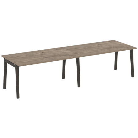 Стол переговорный на деревянных опорах Onix Wood OW.PRG-2.4 3160x980x750 (Тиквуд Темный/Дуб Темный)