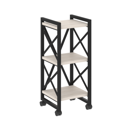 Стеллаж на колесных опорах-3 полки VR.L-MST.K-3.4 400x400x968 (Денвер Светлый/Черный металл)