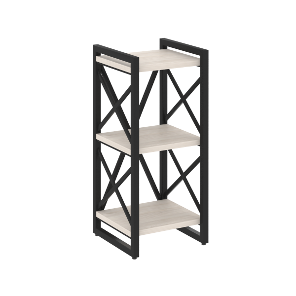 Стеллаж на регулируемых опорах-3 полки VR.L-MST.O-3.4 400x400x910 (Денвер Светлый/Черный металл)