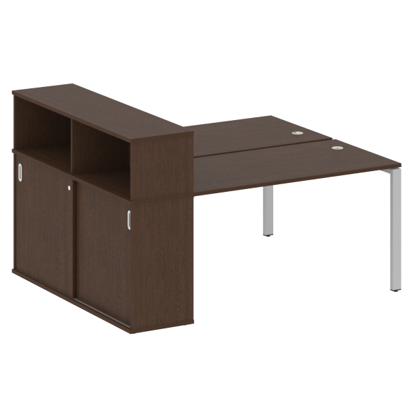 Рабочая станция с опорным шкафом-купе Metal System Style БП.РС-СШК-2.3 1810x1475x1098 (Венге Цаво/Серый металл)