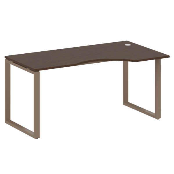 Стол криволинейный левый Metal System Style БО.СА-1 Пр 1600x900x750 (Венге Цаво/Мокко металл)