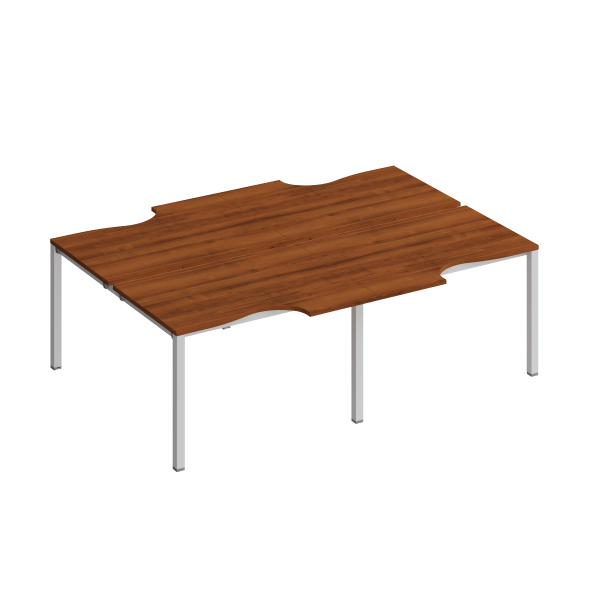 Рабочая станция со столами эргоном. на металлокаркасе КФ (4х120) Комфорт КФ К.1148-2 2400x1840x750 (Французский орехСерый)