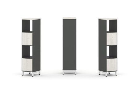 Набор стеллажа 1 сторонний, 4 яруса SN.NS-411 (387х400х1615) (Антрацит/Дуб Наварра/Металл Белый)