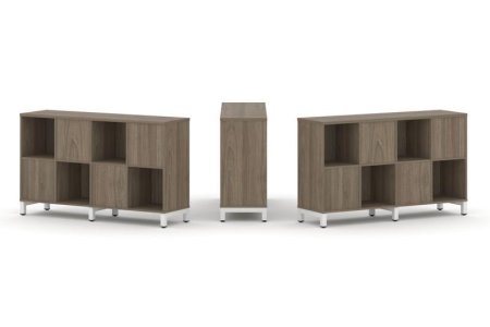 Набор стеллажа 2-х сторонний, 2 яруса SN.NSD-241 (1488х400х881) (Вяз Благородный/Металл Белый)